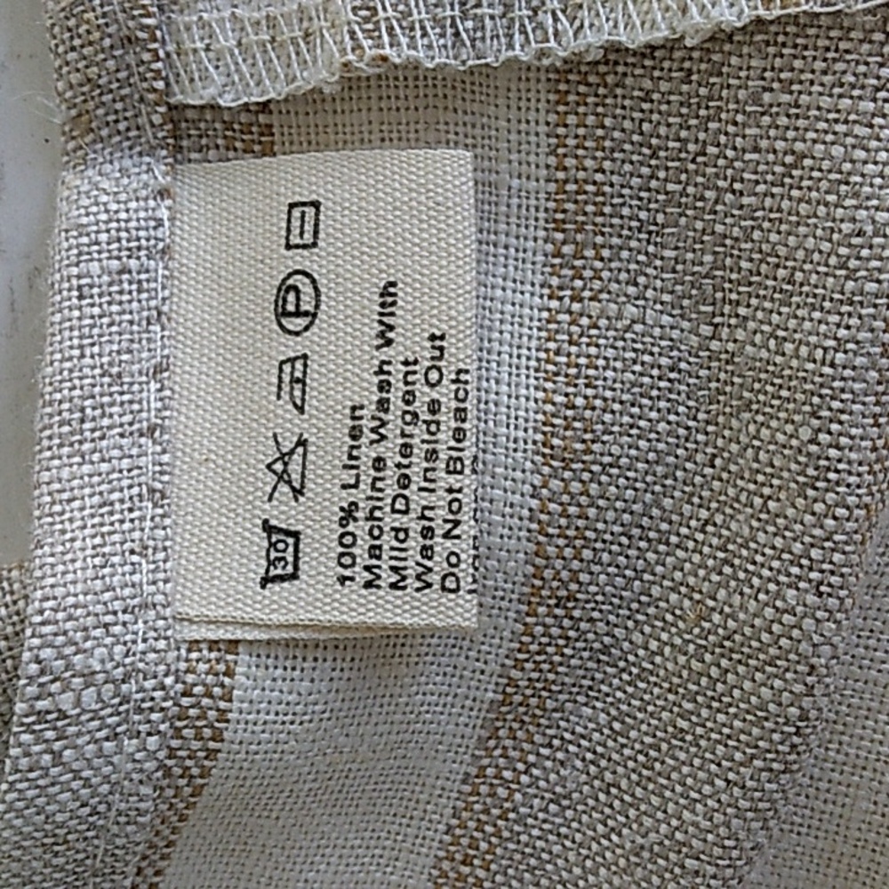 Striped Cream Ruffle LINEN Apron - Picture 2 of 5